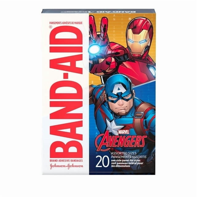 Band-Aid Adhesive Bandages for Kids, Marvel Avengers, 20 Assorted Bandages