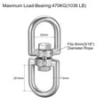 thumbnail image 2 of M8 Swivel Eye Double Ended Round Ring Rotating Hoist Eye to Eye Bolt 5 Pcs, 2 of 4