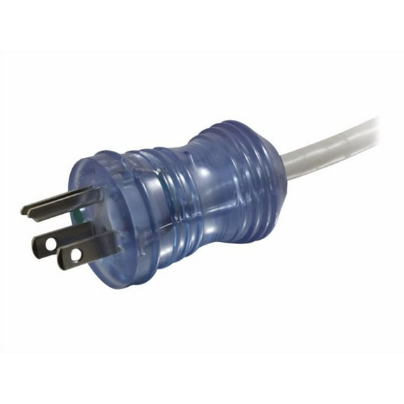 C2G 10ft 16 AWG Hospital Grade Power Cord (NEMA 5-15P to IEC320C13R) - Gray with Clear Connectors