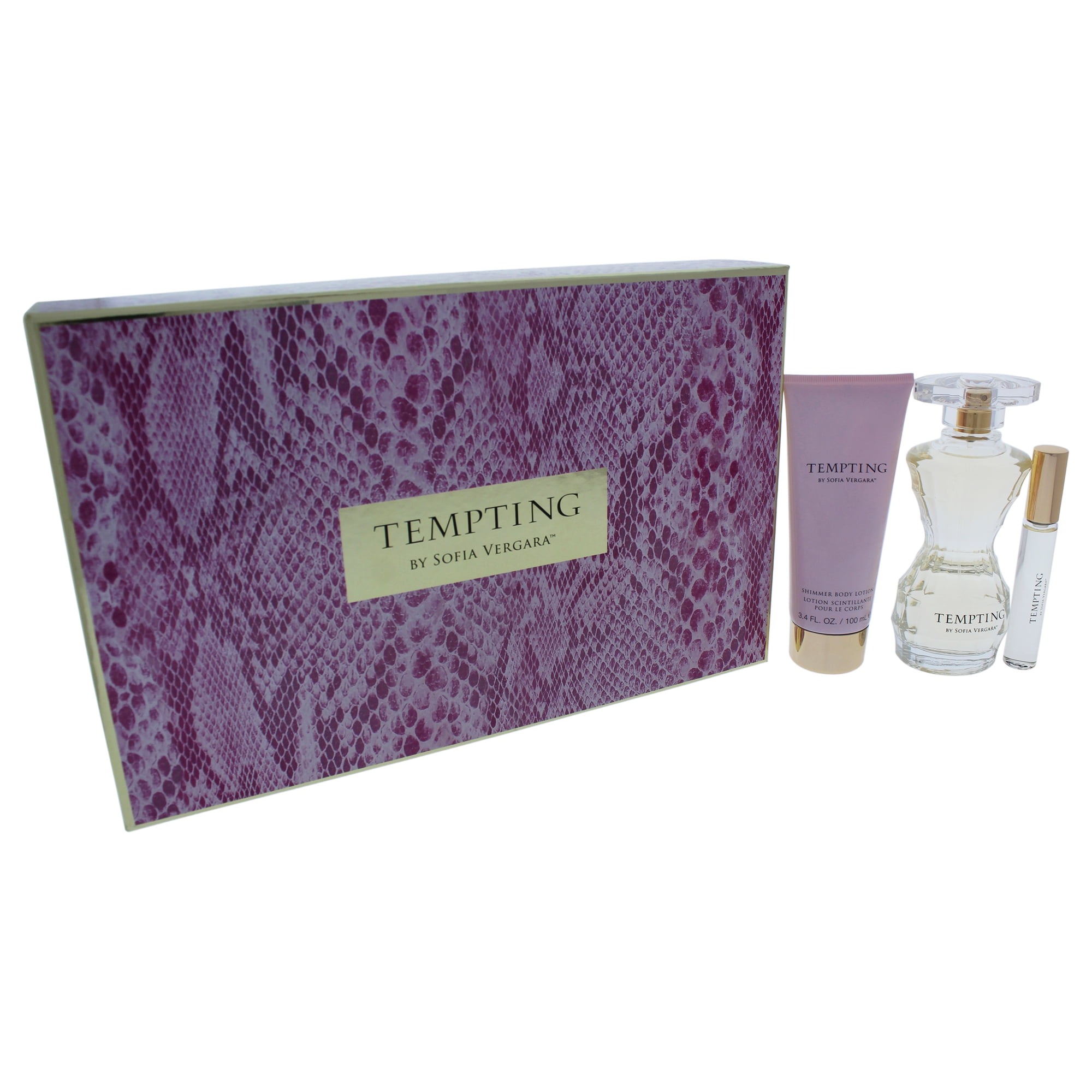 Tempting by Sofia Vergara for Women - 3 Pc Gift Set 3.4oz EDP Spray, 0.33oz EDP Rollerball, 3.4oz Body Lotion