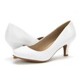 thumbnail image 5 of Dream Pairs Women's Bridal Wedding Party Low Heel Pump Shoes Luvly White/Pu Size 5, 5 of 6