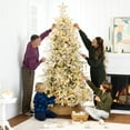 thumbnail image 4 of Best Choice Products 6ft Pre-Lit Flocked Full Aspen Noble Fir Christmas Tree w/ 450 2-in-1 Glowing LEDs, 4 of 10