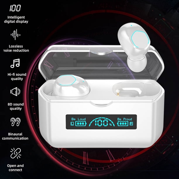Bluetooth Earphones With Microphones Sport Ear Hook LED Display Wireless Headphones HiFi Stereo Earbuds Headsets