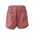 thumbnail image 4 of Sinhoon Women Casual Shorts Plain Solid Color Elastic Waist Drawstring Pockets Shorts Ladies Summer Beach Lightweight Short Lounge Pants, 4 of 6