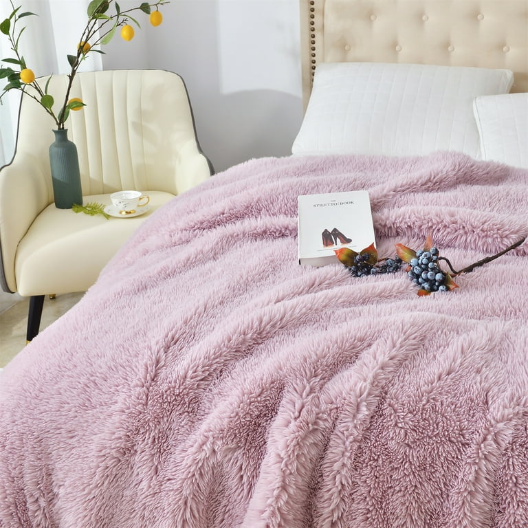 Home Soft Things Shaggy long Faux fur Throw Blanket LAVENDER 60 X80 Walmart