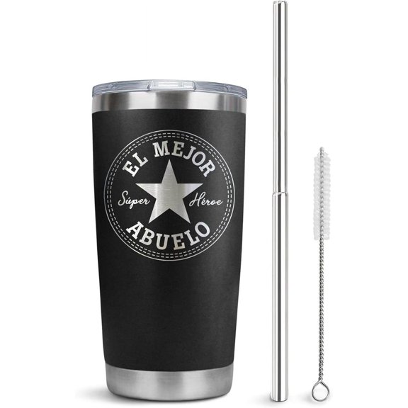 Abuelo Gifts Regalos Para Abuelo Tumbler for Grandpa in Spanish Tumbler with Lid and Straw 20 Oz
