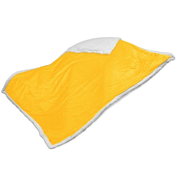 Soft Plush Sherpa Throw Blanket (50in x 60in) (Yellow)