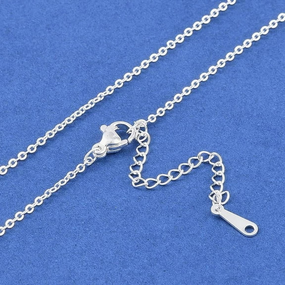 925 Sterling Silver Plated Cable Chain Rolo Chain Necklace Extender N4