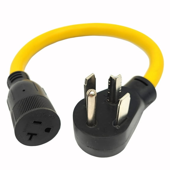 Parkworld 61209Y Adapter Cord NEMA 14-30P to 5-20R (T-Blade also to 5-15R), 20amp 18 inch (Output 250V)