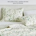 thumbnail image 5 of Floral Printed Reversible Quilted Coverlet Set with Shams, 2-Piece, Twin / Twin XL Size, 5 of 6