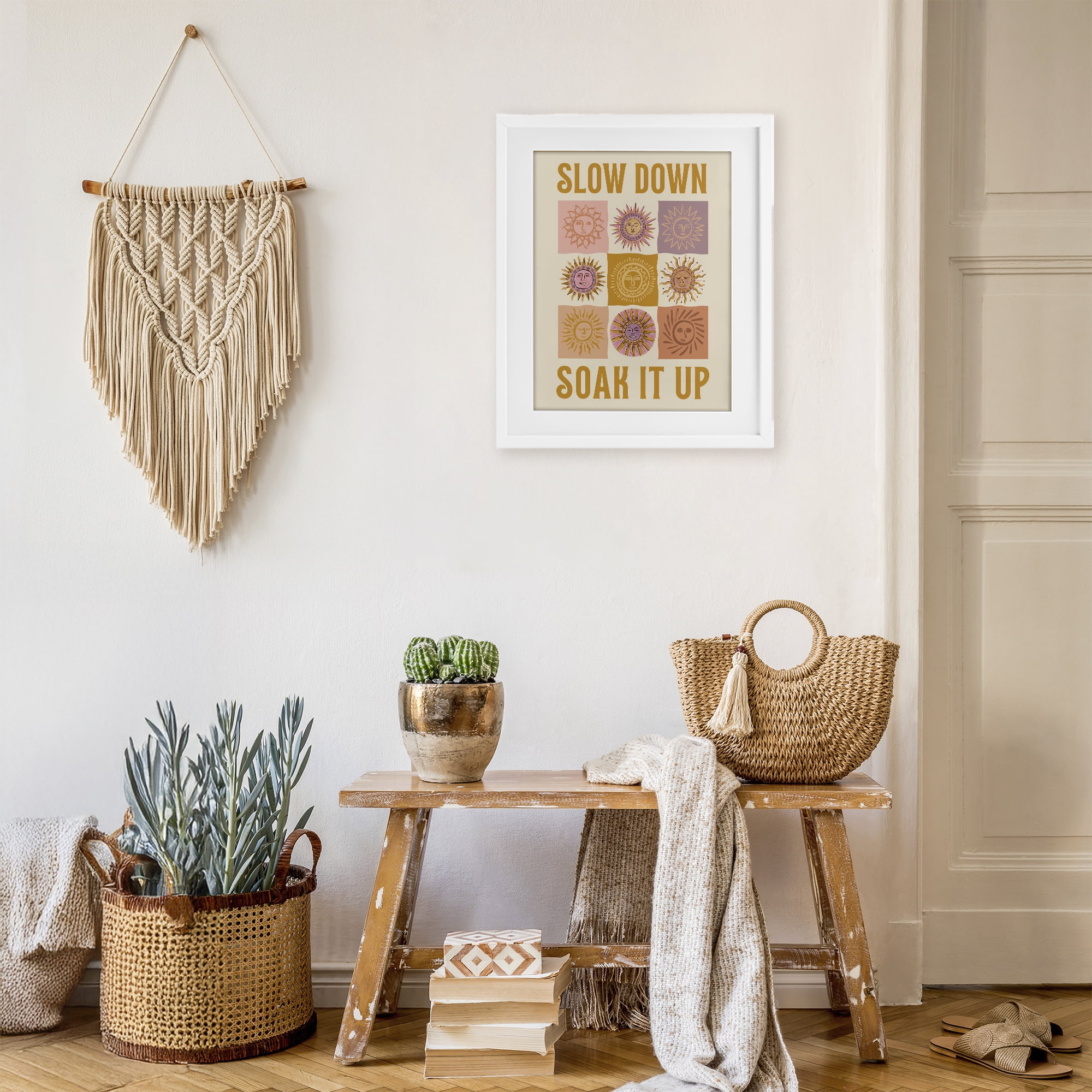 Stupell Industries Slow Down Soak It Up White Framed Print Under Glass, design by Two If By Sea Studios