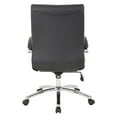 thumbnail image 2 of Executive Mid-Back Chair in Black Faux Leather with Padded Arms, 2 of 8