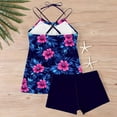 thumbnail image 7 of QQAMB Tankini Swimsuits Two Piece Tummy Control Bathing Suits Blouson Swim Tank Top with Boy Shorts Multicolor S, 7 of 7
