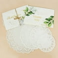 thumbnail image 3 of YFind 100Pcs Round Paper Lace Doilies Cake Placemat Party Wedding Baking Decoration Creative Craft Napkins Placemat Table Decoration,9.5 inches Round white 100pack, 3 of 10
