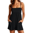 thumbnail image 2 of One Piece Rompers For Women Summer Solid Sleeveless One Piece Beach Travel Resort Casual Outfit Relaxed Vacation Look Comfort Focused Design Modern Casual Wardrobe Black M, 2 of 9