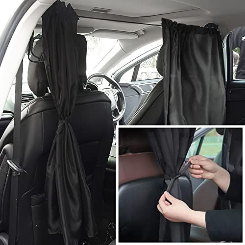 Set of 3 Privacy Curtains for Car,SUV,Van - Includes 1 Rear Seat Divider & 2 Side Windows Divider Curtains for Camping & Sleeping
