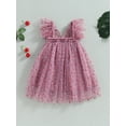 thumbnail image 4 of GXFC Toddler Girls Summer Dot Print Princess Dress Kids Girls Fly Sleeves Sling A-Line Tulle Dress Casual One Piece Dress for Beach Party 6M-4T, 4 of 7