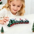 thumbnail image 7 of Christmas Train Decoraion Painted Plastic Christmas Mini Train Tabletop Ornament for Festival Party Decor Holiday Gifts for Kids (Green), 7 of 7