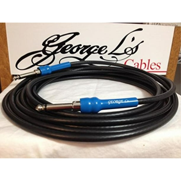 l's 10' .225 guitar bass cable black/blue straight/straight