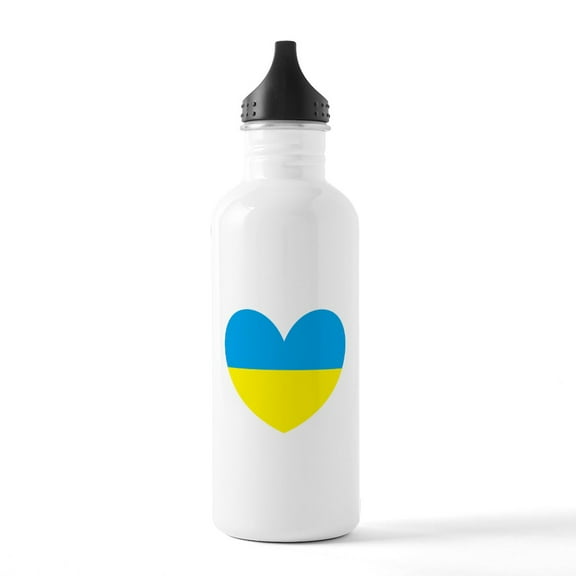 CafePress - I Stand With Ukraine Heart Water Bottle - Stainless Steel Water Bottle, Sports Bottle, 1.0L