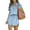 Light blue, variant on Women Denim Dress Summer Short Sleeve Button Down Tie Waist Casual Jean Shirt Short Dresses
