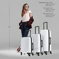 thumbnail image 3 of DUKAP Adly 3-Piece Hardside Luggage Sets with Spinner Wheels, Handle and Trolley, (20"/24"/28"), White, 3 of 10