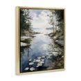 thumbnail image 2 of Stupell Industries Rustic Lodge Lilypad Inlet Reflection Gold Floating Frame Canvas Art, 17 x 21, by Franklyn Gregory, 2 of 7