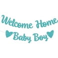 thumbnail image 3 of Welcome Baby Boy Banner for Baby Shower, Gender Reveal Baby Shower Decorations Blue Glitter, 3 of 6