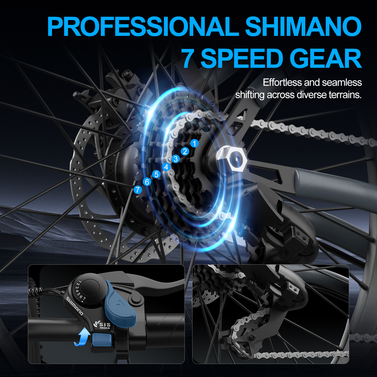 24'' Electric Bike For Adult, 748W Motor 22MPH,36V10AH 40 Miles,Shimano 7 Speed City Commuting E-bike