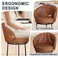 thumbnail image 5 of MultiHaven 26.7" Upholstered Swivel Bar Stool Set of 2 with Back,Modern Counter Height Chair for Kitchen Island - Brown PU Leather, 5 of 10
