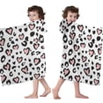 thumbnail image 4 of Pink and Black Of Leopard Print Hooded Bath Towel，60"x35" for Ages 3 To 12 Kids, Quick Dry Lightweight Soft Microfiber Hood Beach Towel Cover Up for Kids, 4 of 7