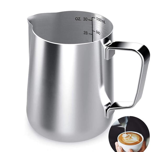Milk Frothing Pitcher, 20 oz Milk Frother Cup Espresso Cup Stainless Steel