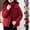 Red-02, variant on Women's Cropped Puffer Jacket Lightweight Hood Down Coats Winter Quilted Warm Jacket