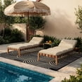 thumbnail image 3 of Wonnitar Outdoor Rugs Waterproof 5'x8' Reversible Plastic Straw Rug, Modern Rainbow Outside Carpet for RV Patio Deck Porch Balcony Picnic Camping Beach, Black&Brown-Rainbow, 3 of 10