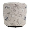thumbnail image 5 of Beach Harbor Gray Coastal Patterned Polyester Fabric Swivel Accent Chair, 5 of 8