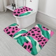 thumbnail image 5 of Leopard Print Pattern 3 Piece Bath Rugs Mat Set, Flannel Mats, Machine Washable Carpets Mat for Bathroom Kitchen, Tub Toilet Contour Mat Lid Cover, 5 of 7