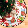 thumbnail image 4 of Watercolor Xmas Socks Christmas Tree Mats Waterproof Tree Skirt, Christmas Winter Holiday Xmas Tree Stand Tray Mat Floor Protector Pad for Holiday Party Decoration, 28.3", 4 of 6