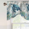 thumbnail image 5 of Blue Teal Turtle Coastal Tie Up Valances Curtain, Adjustable Kitchen Summer Beach Ocean Nautical Coral Valances for Windows Decor, Rod Pocket Short Curtains Set for Bedroom/Bathroom, 42"x18", 5 of 9