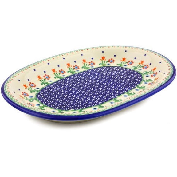 Polmedia Spring Flowers Oval Platter