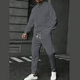 thumbnail image 2 of Sentmoon Mens Track Suits 2 Piece Set Pants Sweatshirt Men Men Solid-Color Casual Loose Sports Corduroy Pocket Drawstring Long Pants Button Long Sleeve Turndown Collar Top Sets, 2 of 7