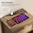 thumbnail image 4 of Nightstands Set of 2 with Charging Station Rattan Bedside Table with USB and Type-C Ports for Bedroom Small Space, Oak, 4 of 8