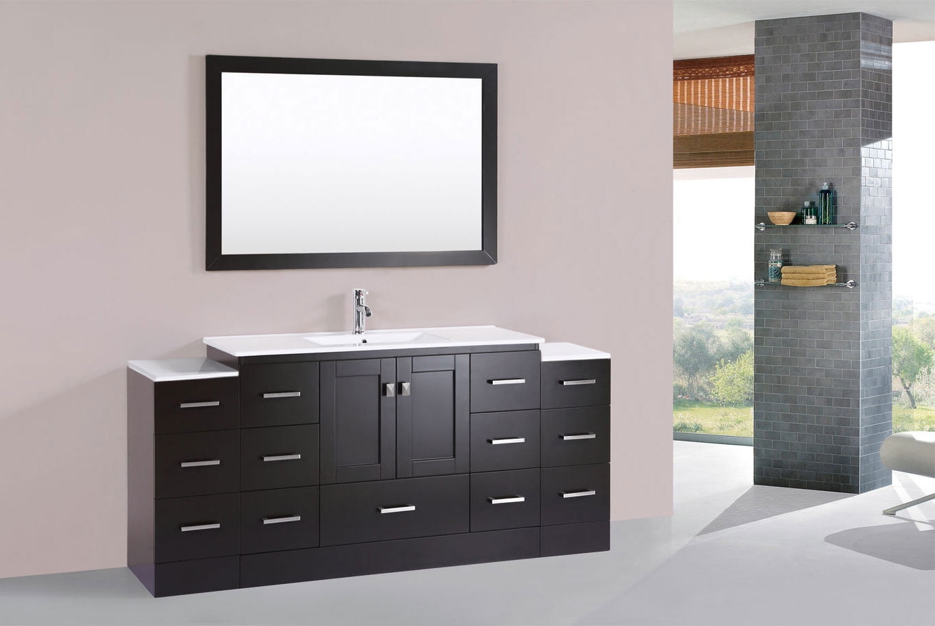 72 Redondo Espresso Single Modern Bathroom Vanity With 2 Side Cabinets And Integrated Sink Walmartcom Walmartcom 72 Redondo Espresso Single Modern Bathroom Vanity With 2 Side Cabinets And Integrated Sink Walmartcom Walmartcom