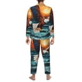 thumbnail image 7 of Salouo Textured Bald Eagle Print Button-Front Long Sleeve Pajama Set for Men, Soft 2Pjs Men's Long Sleeve Sleepwear -X-Large, 7 of 7