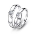 thumbnail image 1 of 2 Anillos 925 plata，Para Parejas Conjunto Promesa Ajustable Enamorados, 1 of 5