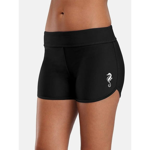 Alove Women's Stretchy Bathing Suit Bottoms Sporty Board Shorts Beach Boyshorts Swimming Shorts