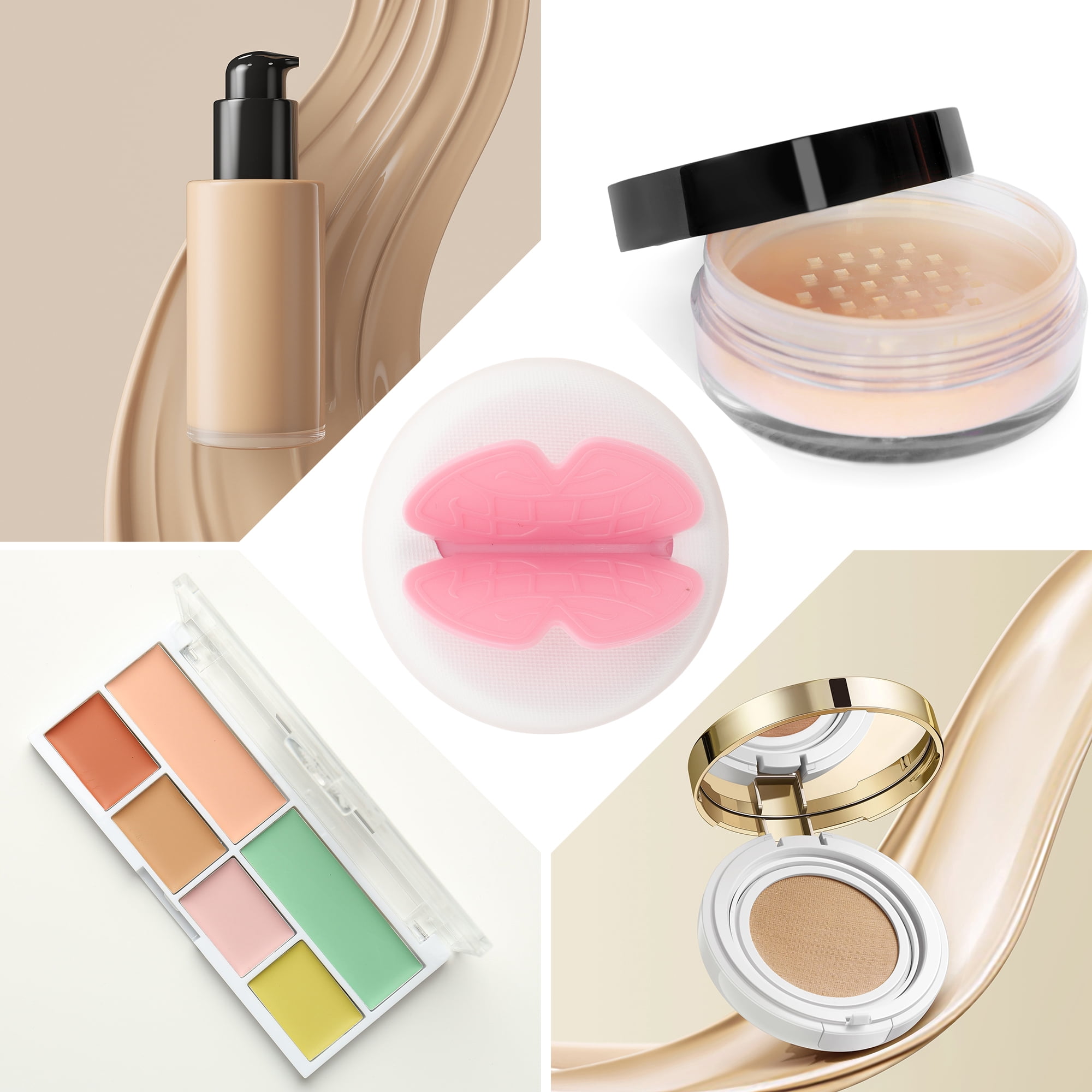 Unique Bargains 1 Pc Butterfly Face Makeup Sponge for Bedrooms Pink