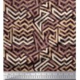 thumbnail image 1 of Soimoi Modal Satin Fabric Zig Zag Abstract Print Fabric by The Yard 42 Inch Wide, 1 of 3