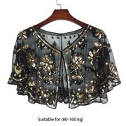 Elegant 1920s Flapper Shawl – Sequin & Beaded Floral Wrap for Evening Dresses, Parties, Weddings & Formal Events