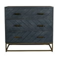 thumbnail image 3 of 30 Inches 3 Drawer Mango Wood Storage Chest with Tubular Metal Base in Gray, 3 of 7