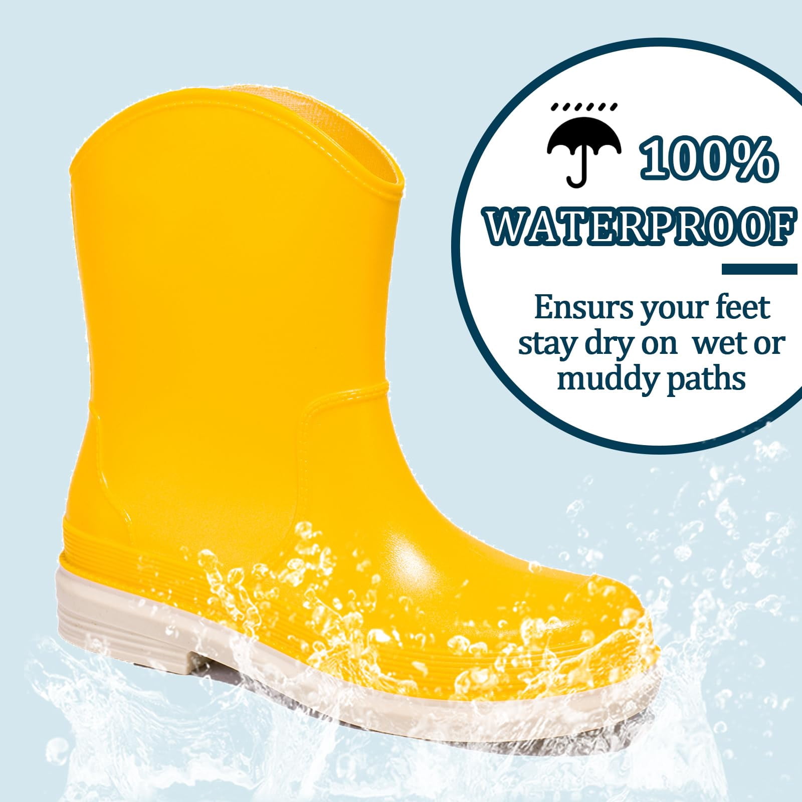 AUXDIQ Rain Shoes Women Mid-calf Boots Waterproof Rain Boots Outdoor Garden Shoes
